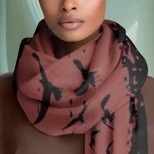 Heks kerst raaf sjaal heidense cadeau moord op kraaien kwast sjaal Witchy Alt kleding donkere kraai wrap zwerm vogels gotische accessoires