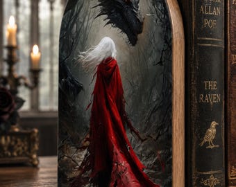 Sarah J Maas Gifts Fourth Wing Acotar Merch Reading Nook Decor Fantasy Wood Bookends Throne of Glass Inspired Bookish Booktok Manon Art