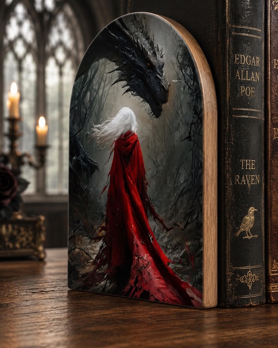 Sarah J Maas Gifts Fourth Wing Acotar Merch Reading Nook Decor Fantasy Wood Bookends Throne of Glass Inspired Bookish Booktok Manon Art