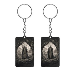 Llavero acrílico de Warrior King, artículos de merchandising de Gamer, Age of Sigmar, Mordheim, decoración gótica de Dark Souls, estuche para cartas de Dragon Age Night Lord, estuche gótico