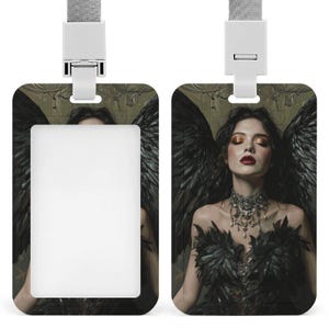 Dark Angel Lilith Verticale ID-badgehouder, ID-badgehouder, badgehouder, ID-houder Lanyard Accessoire, Verpleegkundig Leraar Arts PT-badgehouder