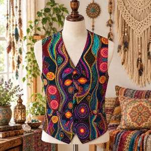 Plus Size Ren Faire Bröllopsgäst Brudens far present till pappa Hippieväst Boho Formell Marskalken Viktoriansk Väst Marskalken Cool Dads Club