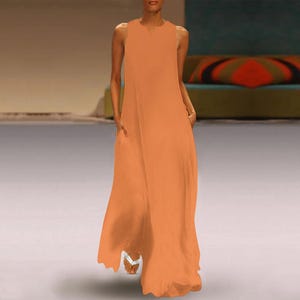 Boho Sleeveless Dress: Autumn Palette Long Maxi Dress
