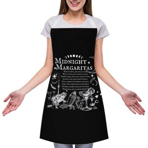 Witchy Spell apron for Cute Halloween Witch Gift Practical Magic Witchcore Essentials Midnight Margaritas Witchy Kitchen Accessory Gothic image 10