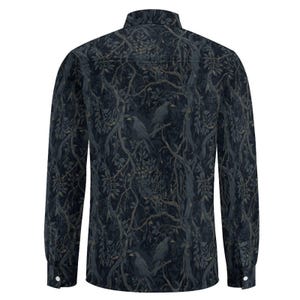 Dark Romance Shirt for Boyfriend William Morris Crow Faux Linen Mens Oxford Dark Academia Vest and Grandpa Sweater Goth Clothing for Grandpa image 7