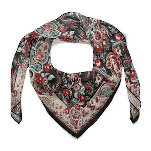 Paisley Scarf: Black Multicolored Bohemian Wild Rag