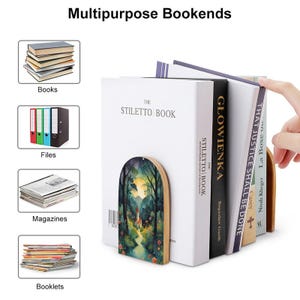 Fairytale Castle Wood Bookends: Whimsical Reading Nook Decor image 5