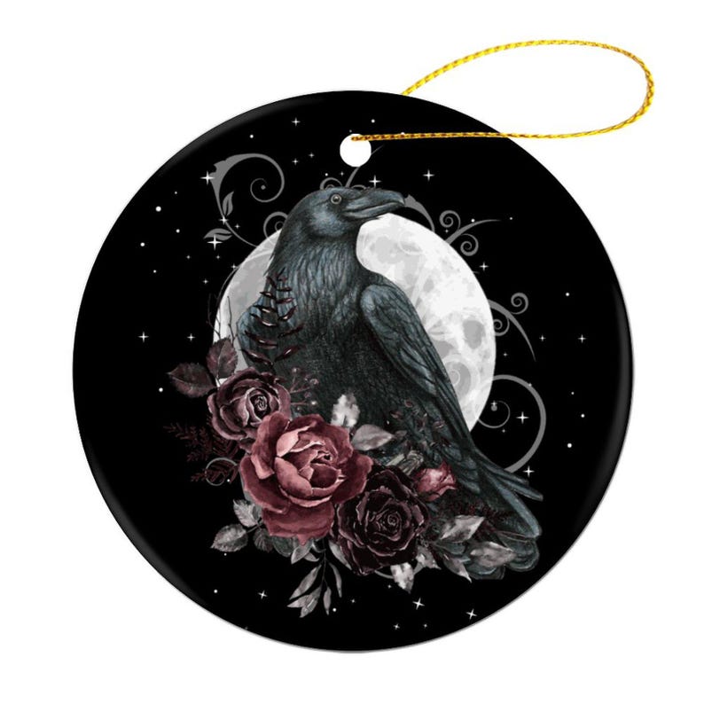 Pagan Holiday Crow Lover Gift for Witch Bestie Whimsi Ornament Witch Yule Decoration for Christmas Raven Bobble Yule Ball Festivities Decor image 12