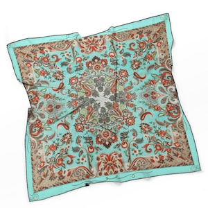 Turquoise Paisley Scarf: Bohemian Wild Rag
