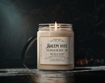 Salem 1692 , Witch Gift, Scented Soy Candle, 9oz