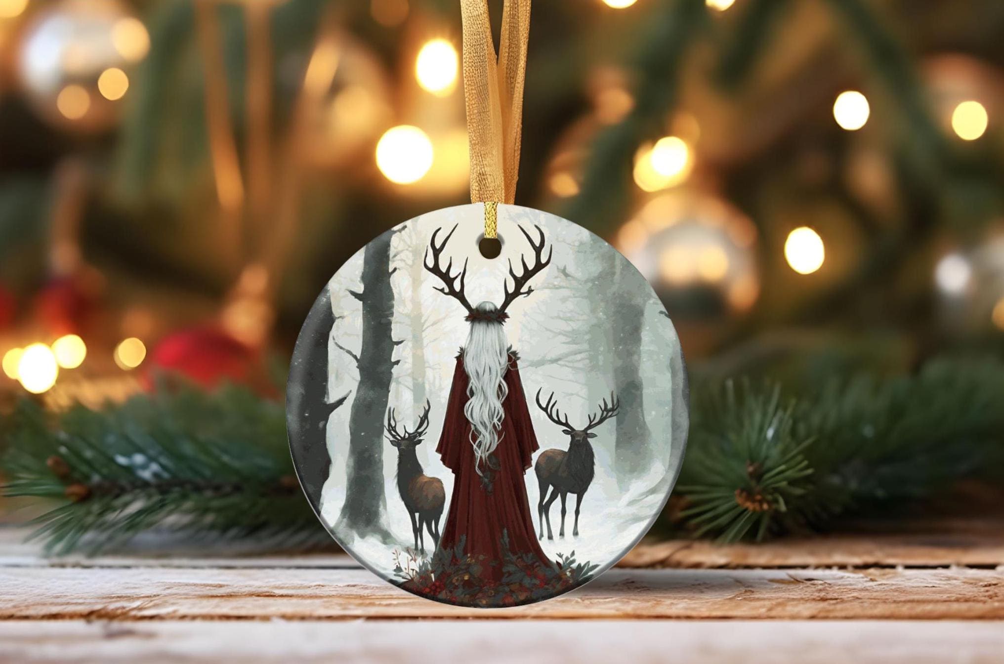 ユール魔女の陶器のオーナメント：異教の冬至の飾り - Etsy 日本