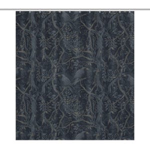 William Morris Inspired Shower Curtain Edgar Allan Poe Gothic Bathroom Decor Goth Bathroom Whimsigoth Decor Moody Shower Bathroom Decor Dark Crow 72x72