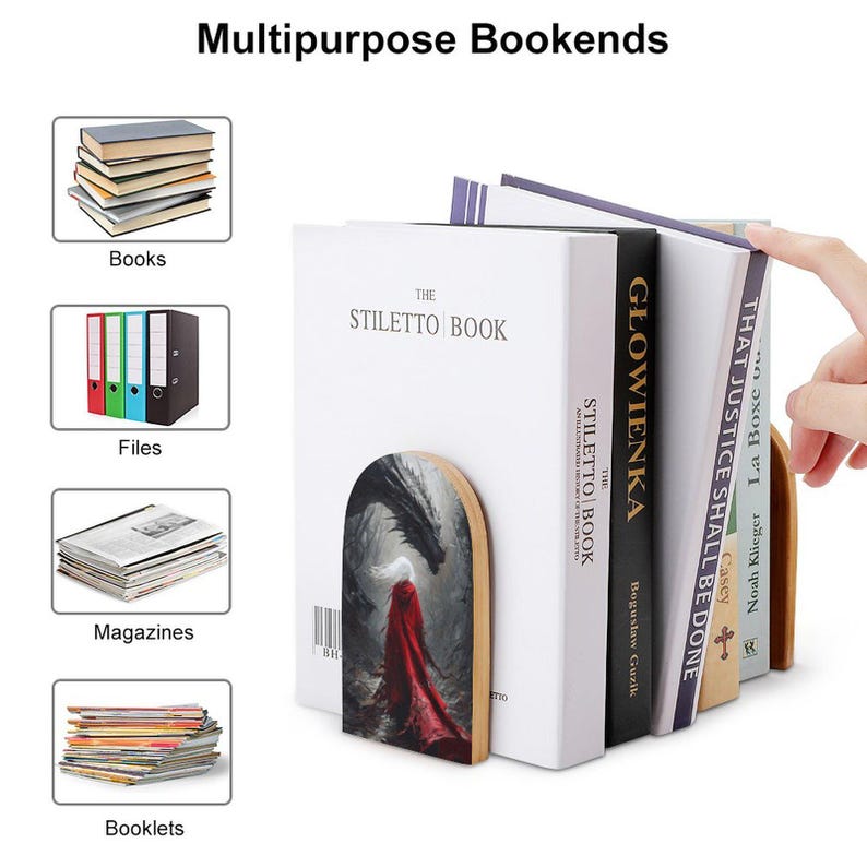 Sarah J. Maas Geschenke, Fourth Wing ACOTAR Merchandise, Leseecke Deko, Fantasy Buchstützen aus Holz, Throne of Glass inspiriert, Bookish Booktok, Manon Art Bild 10