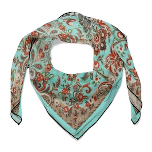 Turquoise Paisley Scarf: Bohemian Wild Rag