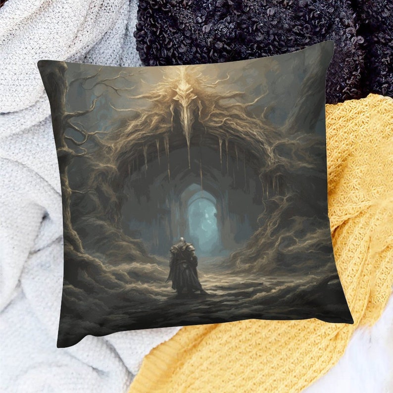 Fantasy Gamer Gift Idea For Boyfriend Elden Ring Plush Pillow Cover Gamer Decor Dark Souls Style Solaire of Astora Dakimakura Waifu Ranni image 2