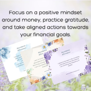 Imprimables Vision Board, 14 téléchargements numériques d'affirmations d'abondance et jeu de cartes postales, jeu de cartes d'affirmations, PDF de cartes d'affirmations positives