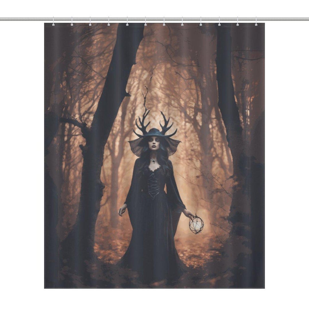 Gothic Bathroom, Forest Witch Shower Curtain, Witch Decor Twilight ...