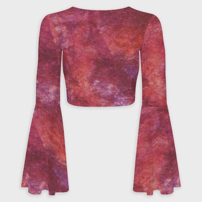Boho Tie Dye Wide Leg Palazzo Pants Festival Outfit Witchy Clothes Vaporwave Rave Outfit High-Waisted Hippy Fashion 70s Bohemian Crop Top 画像 16