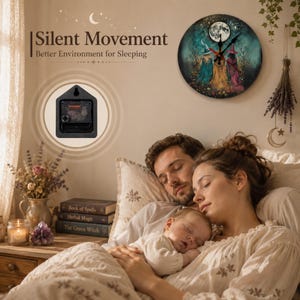 Idée cadeau d'Halloween automnale pour maman : Horloge murale en bois magique et pratique pour la cuisine, style cottagecore et fantaisie. Cadeau d'anniversaire pour une sœur. image 8