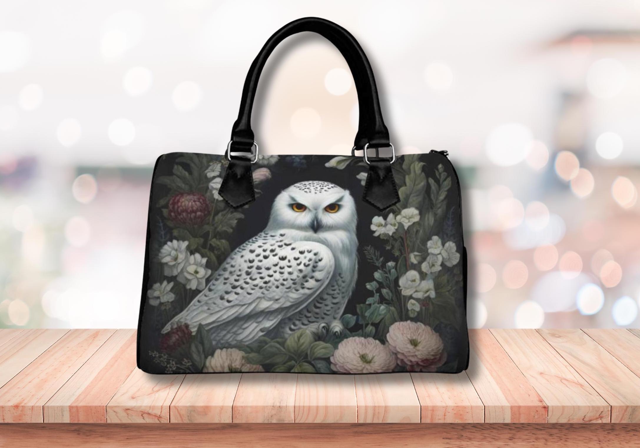 Cottagecore Barrel Handbag: Botanical Owl, Luna Moth, Rabbit, Fox, Crow and Deer Designs