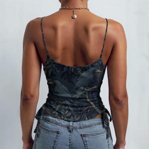 Gothic Clothing William Morris Inspired Crow Pleated Skirt Edgar Allan Poe Dark Academia Mesh Goth Clothes Long Skirt Camisole Lingerie image 9