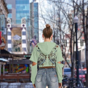 Alternative Clothing Cottagecore Dress Frog and Toad Witchy Mushroom Crop Top Hoodie Whimsigoth Clothe Pentacle Merry Mushroom Goth Clothing image 13