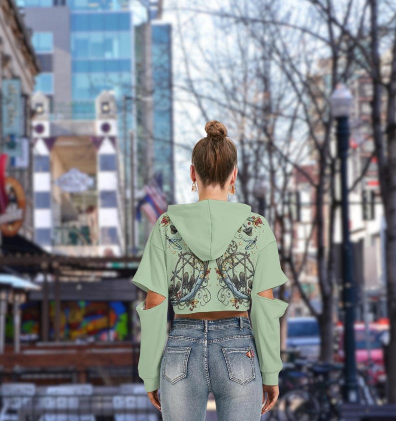 Alternative Clothing Cottagecore Dress Frog and Toad Witchy Mushroom Crop Top Hoodie Whimsigoth Clothe Pentacle Merry Mushroom Goth Clothing image 13