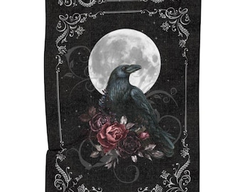Bufanda con el poema "El Cuervo" de Edgar Allan Poe: un regalo para los amantes de los libros góticos