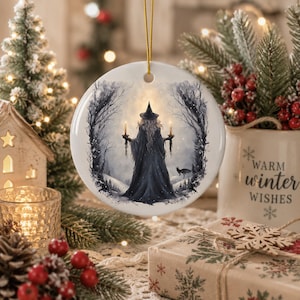 Practical Magic Gift for Mom Winter Solstice Thoughtful Heirloom Cottagecore Yule Christmas Ornament for Bestie Pagan Holiday Witchy Stuff