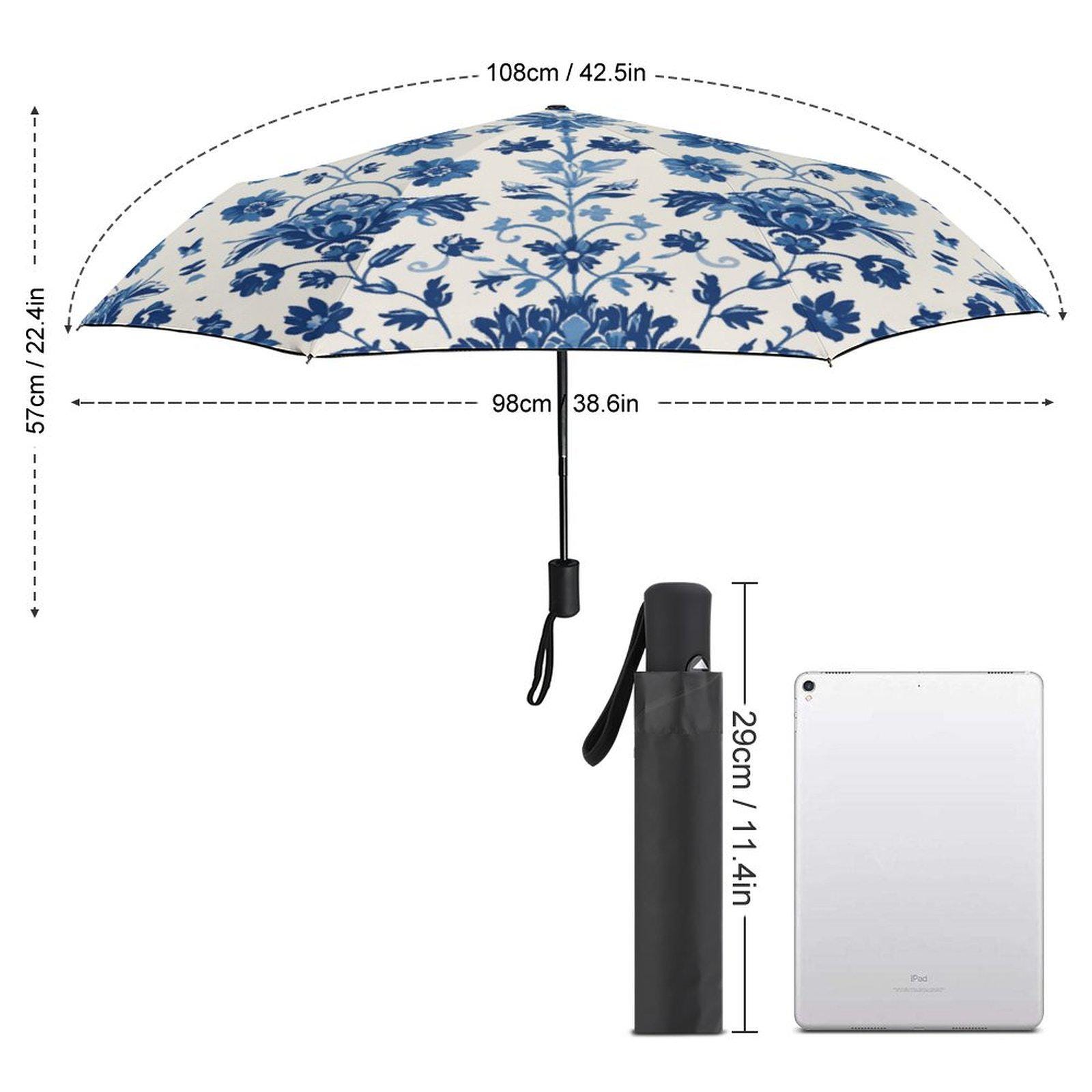 French Toile De Jouy Auto Umbrella With Printed Pattern