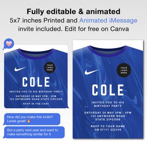 Editable Chelsea FC Birthday Invitation | Animated Digital Football Party invite | Chelsea FC Celebration Party Invite | Stamford Bridge