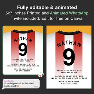 Editable Brentford FC Birthday Invitation | Printed Digital Football Party invite | Brentford Celebration Party Invite Bees Football Invite