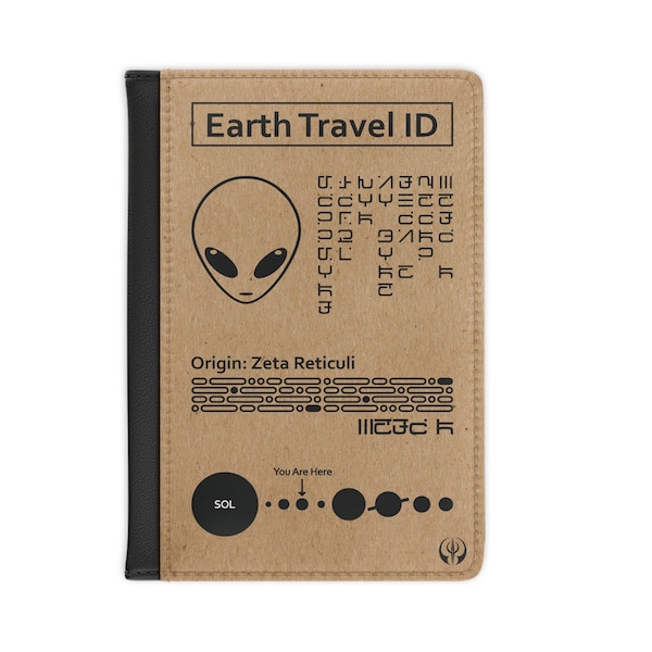 Alien Passport Cover Alien Gift for Traveler Passport Holder Fun Passport Holder for Sci Fi Lover Nerdy Gift for Traveler