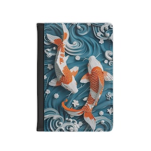 Koi Fish Passport Cover Fish Cover Gift for Traveler Passport Holder Fish Japanese Style Passport Holder for Koi Lover