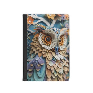 Owl Passport Cover Owl Gift for Traveler Passport Holder Bird Lover Passport Holder for Bird Watcher Gift for Ornithologist
