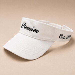 Personalized Embroidered Sports Visor, Custom Name Tennis Golf Hat