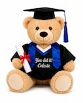 Custom Grad Teddy Bear and Mortarboard Ceremony: Embroidered Gift Class 2026 - Preschool to College