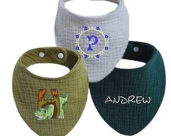 Customized Baby Bib - Custom Embroidery with Your Personalized Text and Color - perfect custom baby gift for newborns