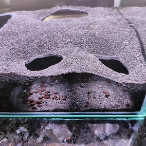 Aquarium Höhle mit Sichtfenster - Doppeleingang Aquascape Dekor für Fisch- und Garnelenaquarien