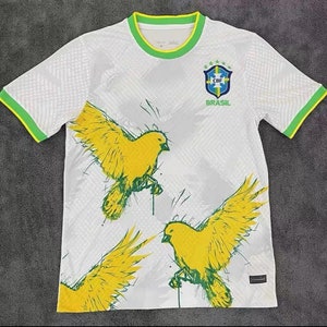 Lemarri BRAZIL Soccer Team Polo Shirt Mens L Yellow Green Flag Short Sleeve