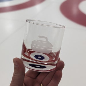 Curling Themed Whisky Lowball Glass