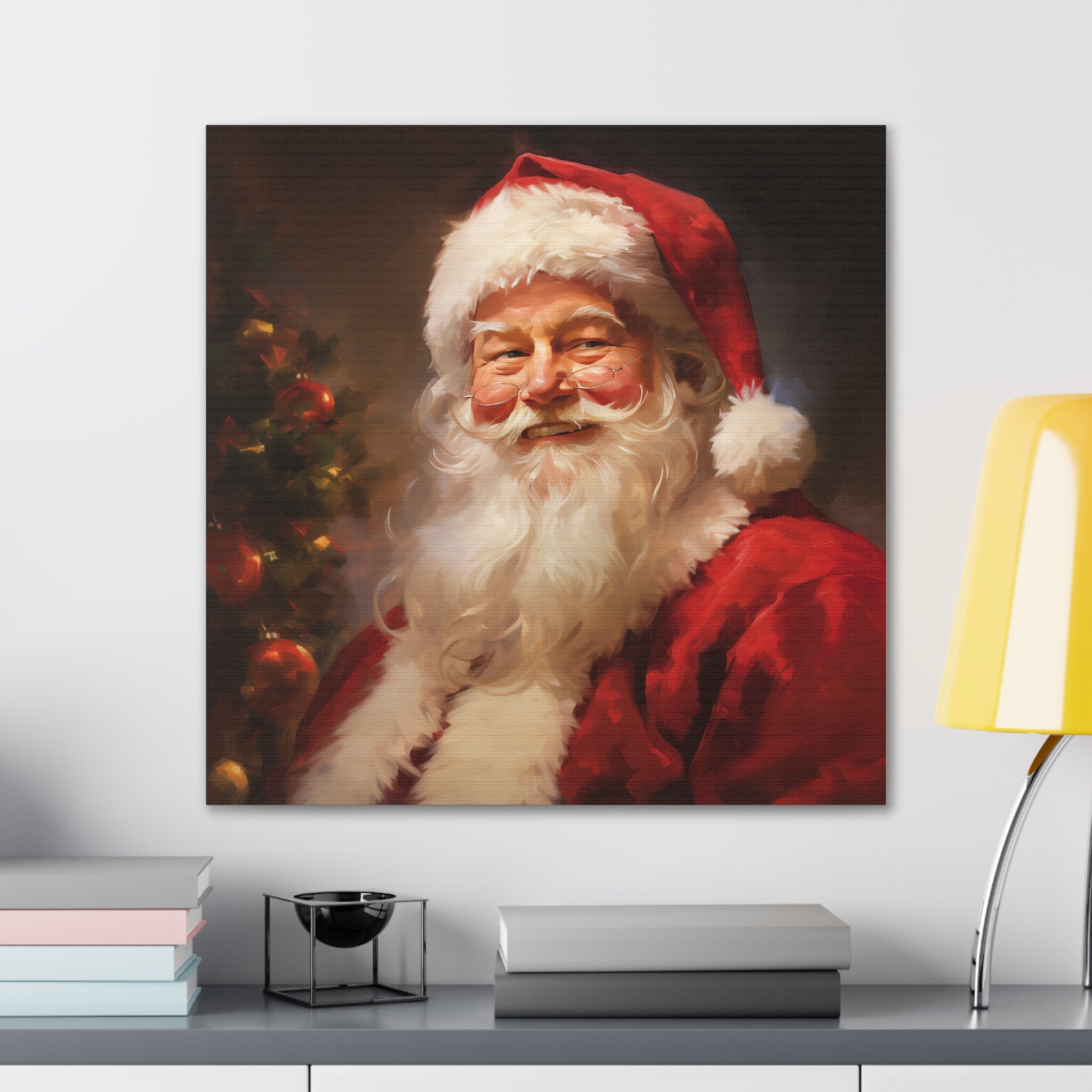 Santa Claus Oil Painting Digital Art - Etsy