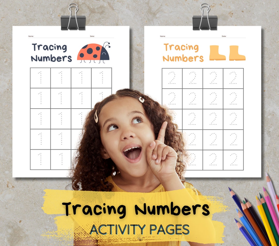Tracing Numbers Activity Pages Etsy