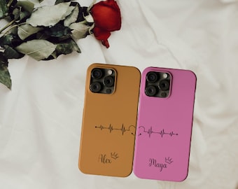 Coque de portable assortie pour couple, Love Case, pour iPhone, cadeau Saint-Valentin, pour elle, cadeau d'anniversaire, cadeau pour lui, coque de couple, cadeau pour femme, cadeaux