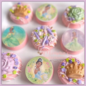 Princess Tiana Chocolate Covered Oreos, Princess party, party favors, Tiana party, birthday, candy table, birthday princess, frog, decor