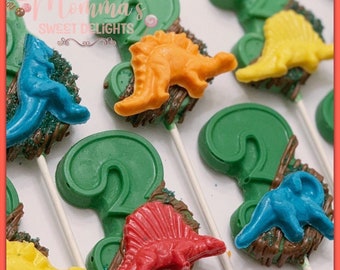 Dinosaur chocolate lollipops, dinosaur party favors,  Dino party, Dino birthday, dinosaurparty favors, candy table, chocolate