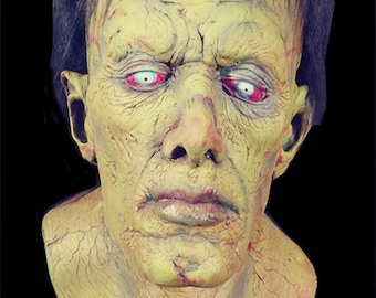 Busto de máscara de terror del monstruo de Frankenstein de Adán