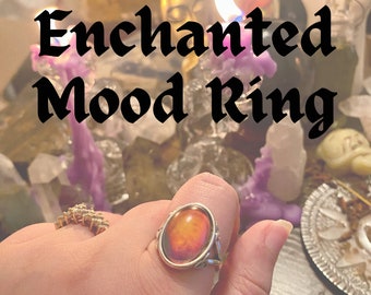 Betoverde Mood Ring - Charged - Roestvrij staal - Kleur veranderende ring - Cocktailring - Chunky - Boho - Statement Ring - Witchy Sieraden