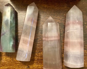 Fluorite Tower - Healing Crystal - Stone - Gift - Witchy Decor - Altar Decor - Negative Energy Protection - Stress Relieve - Meditation