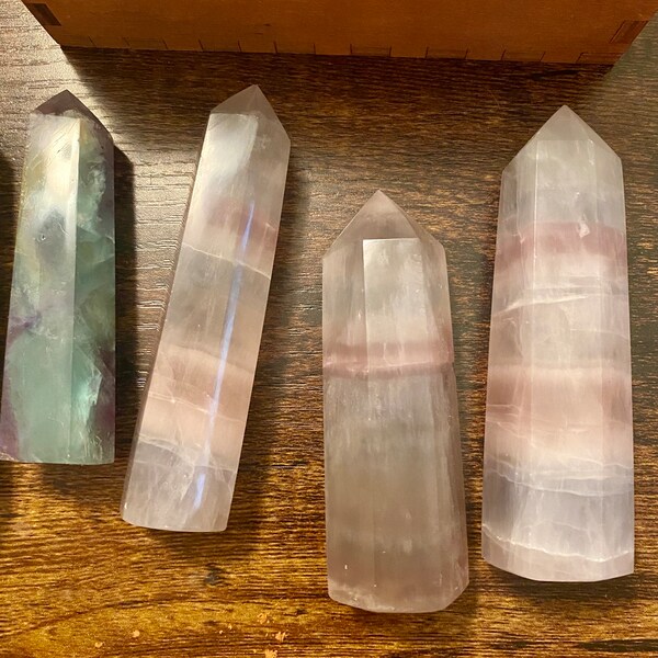 Fluorite Tower - Healing Crystal - Stone - Gift - Witchy Decor - Altar Decor - Negative Energy Protection - Stress Relieve - Meditation